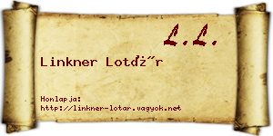 Linkner Lotár névjegykártya
